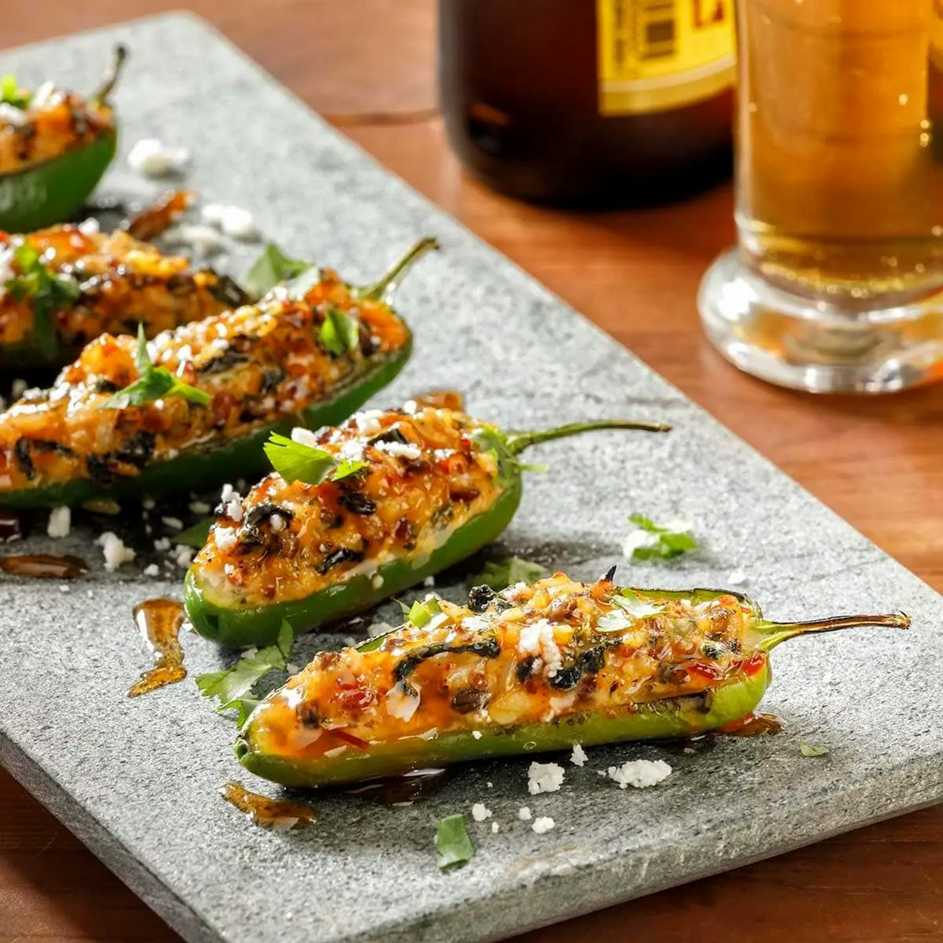 Fiery Ancient Grains and Kale Stuffed Jalapeños Recipe Card