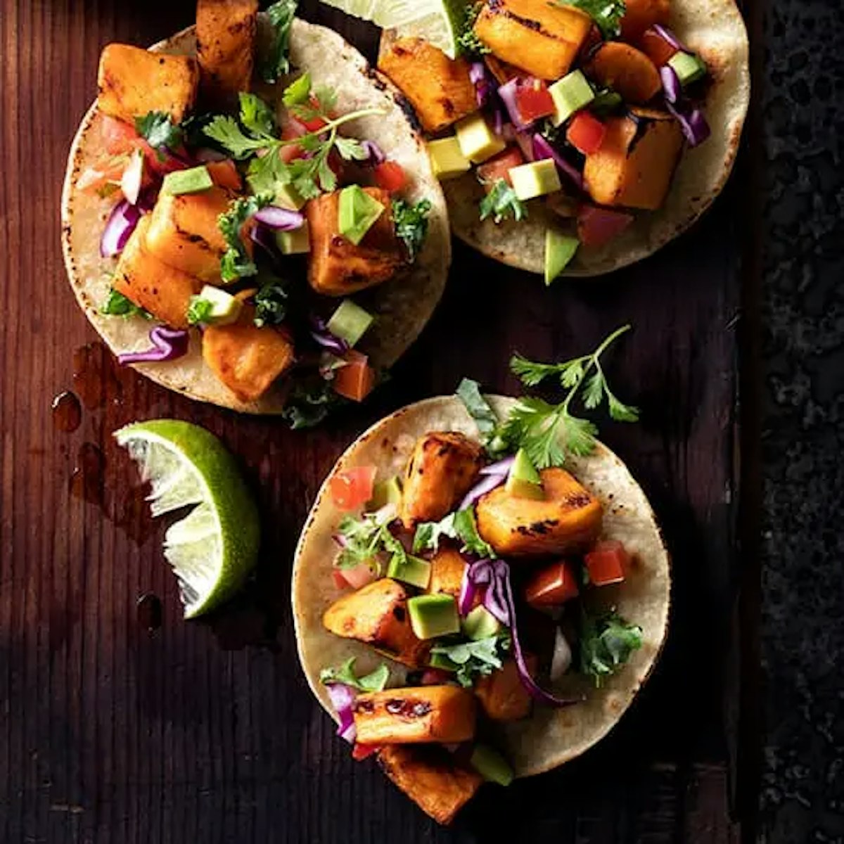 Roasted Sweet Potato Tacos Recipe Card